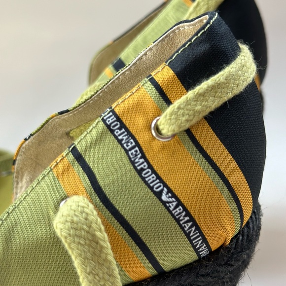 New Emporio Armani Green espadrilles Wedges, Sandals Sz 10 - Picture 4 of 9